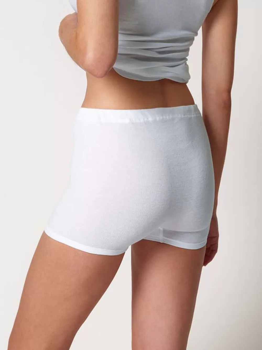 Biały Figi pełne damskie 2PACK Huber Cotton Fine Rib 016351 - zdjęcie 4