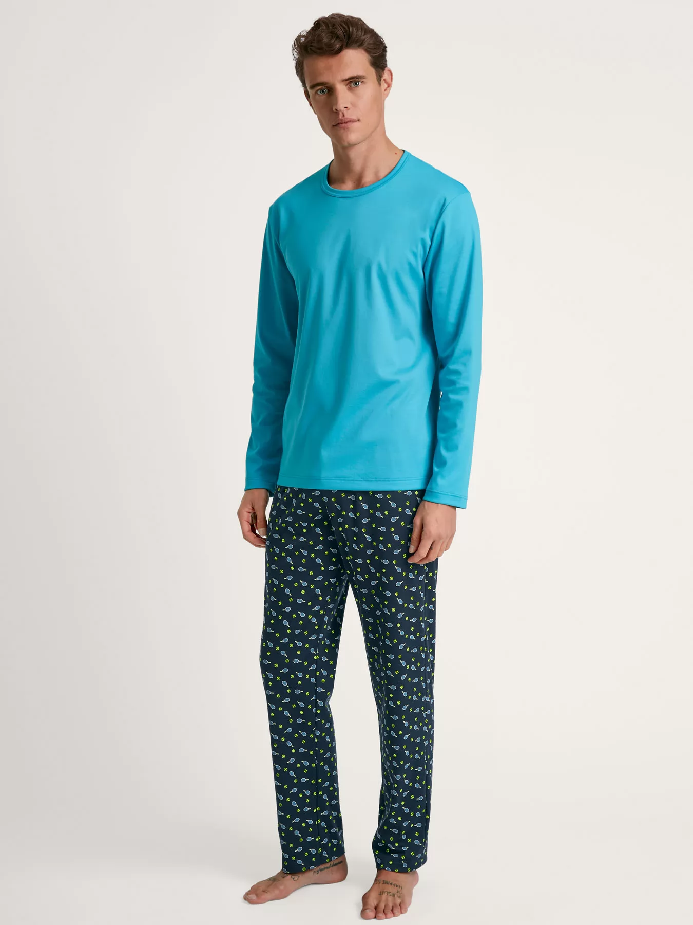 Granatowy, niebieski Piżama męska Calida Relax Enjoy 42783 - zdjęcie 1