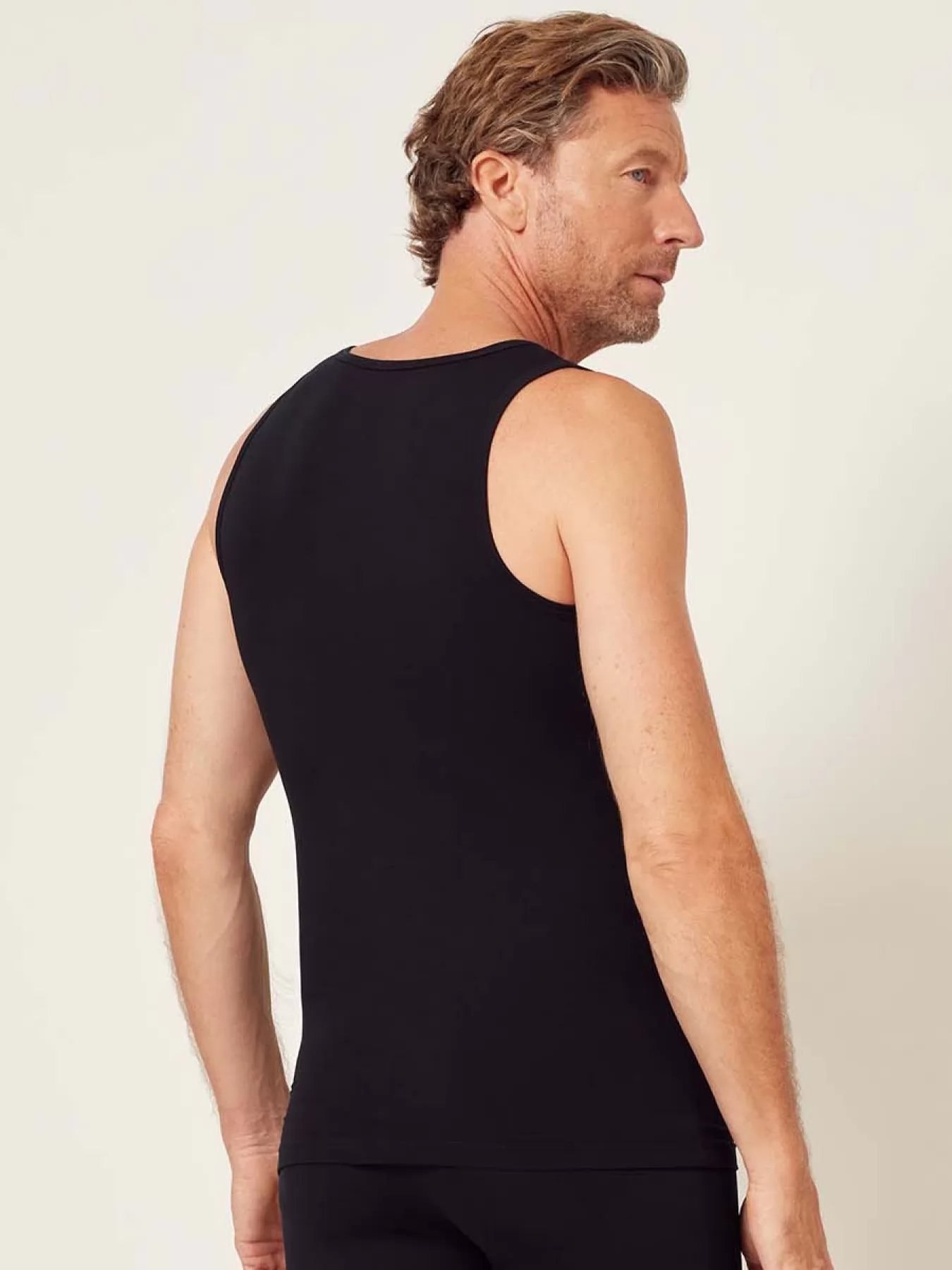 Czarny Koszulka męska Huber Cool Lyocell Selection 110052 - zdjęcie 2