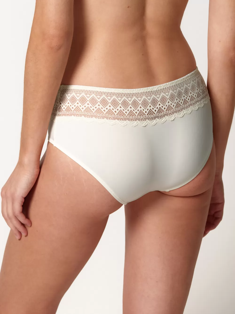 Kremowy Figi damskie Huber Micro Ornament 010249 - zdjęcie 2