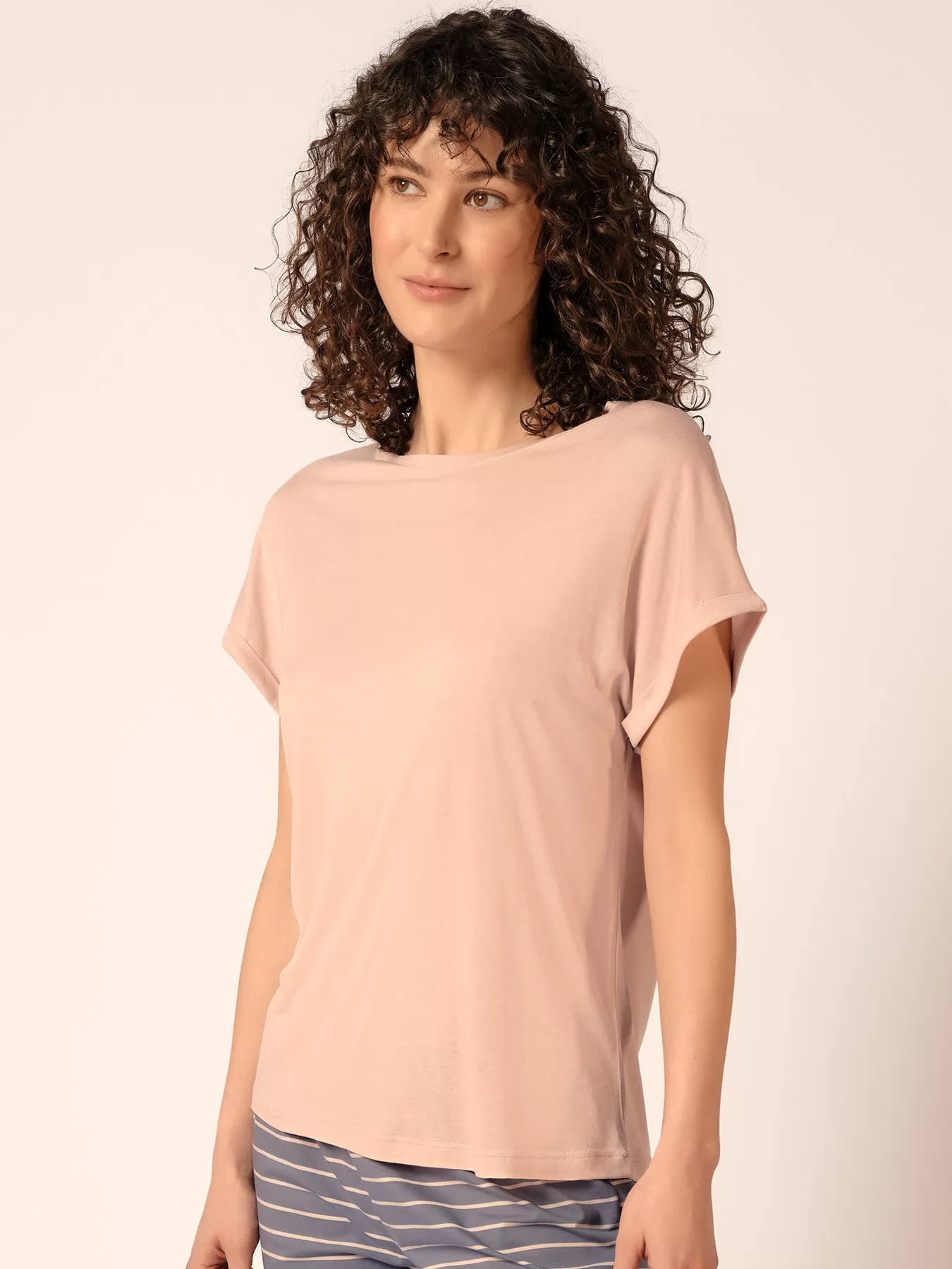 Pudrowy róż Koszulka damska Huber Basic Selection 019004 - zdjęcie 1