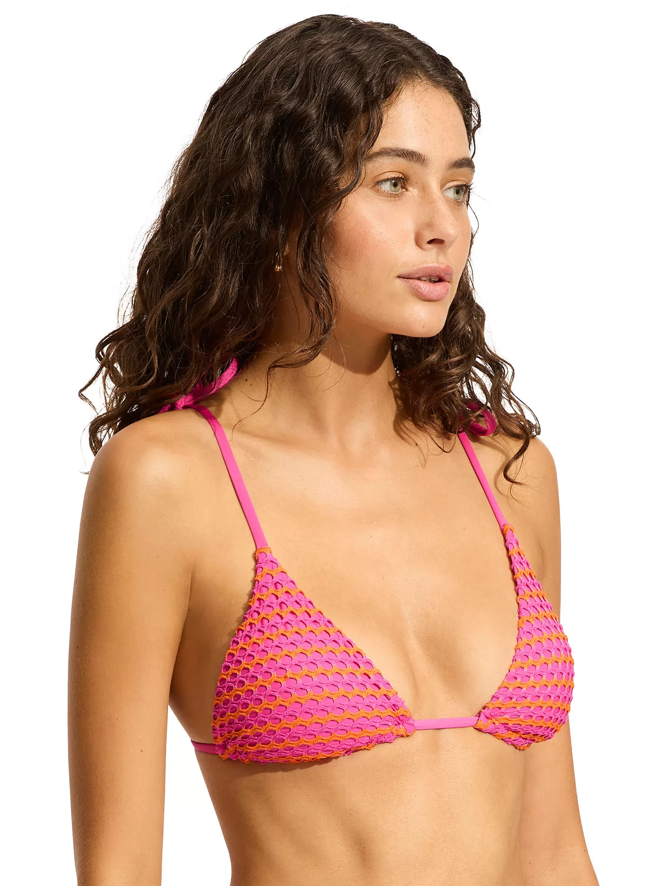 Pomarańczowy, różowy Góra od bikini Seafolly Mesh Effect 31428-102 - zdjęcie 3