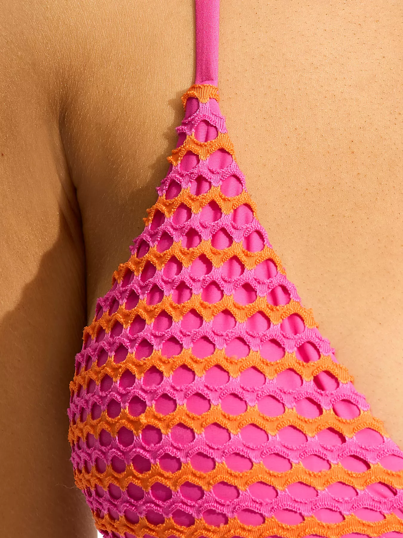 Pomarańczowy, różowy Góra od bikini Seafolly Mesh Effect 31428-102 - zdjęcie 4