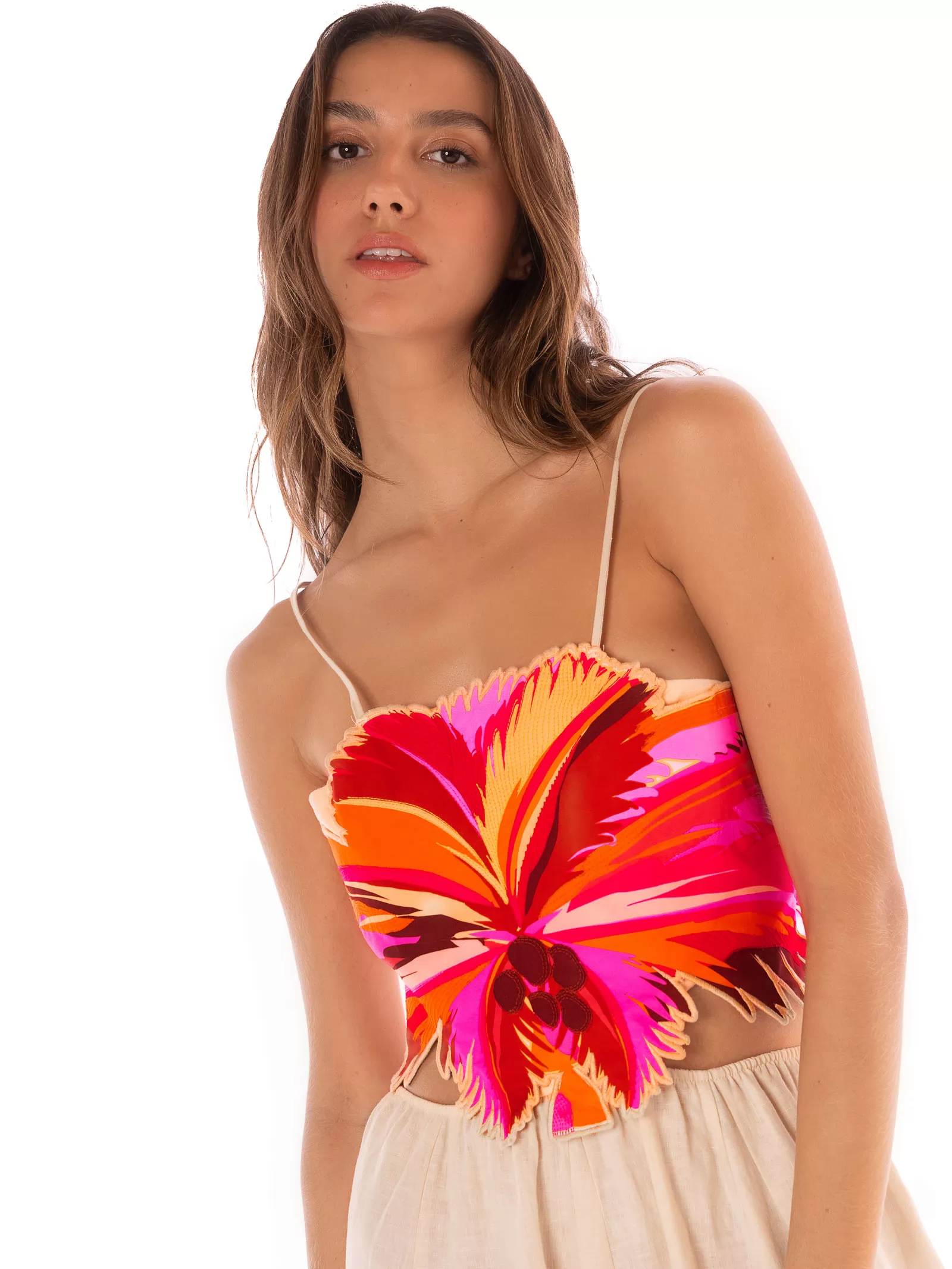 Czerwony, kremowy, wielobarwny Sukienka plażowa Maaji Boho Sunrise PT2530CL - zdjęcie 3