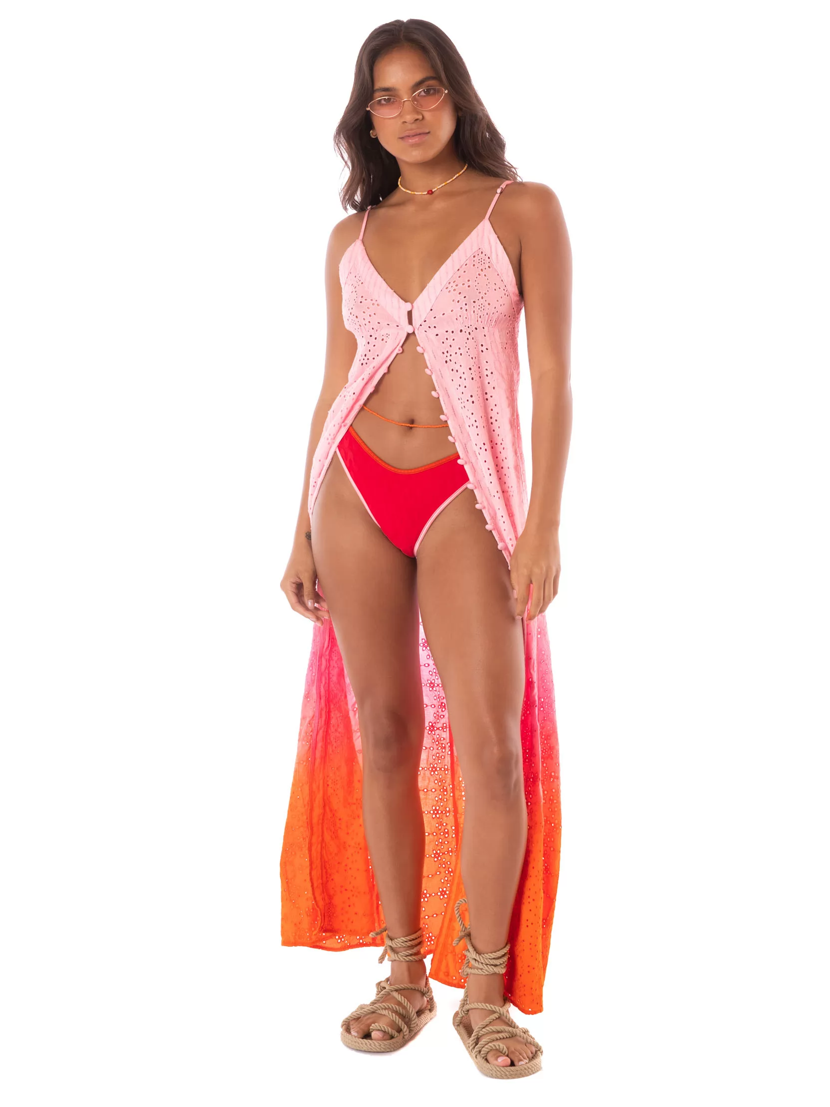 Pomarańczowy, różowy, wielobarwny Sukienka plażowa Maaji Pink Canvas PT2713CL - zdjęcie 5