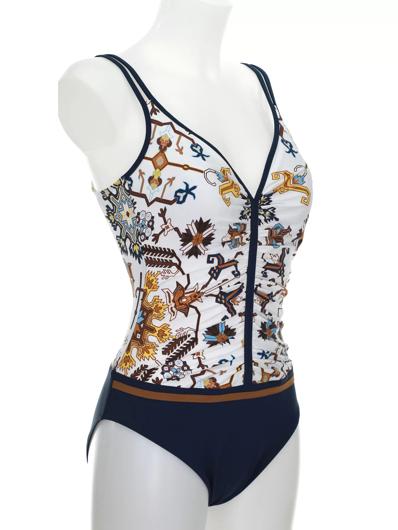 Biały, granatowy, wielobarwny Kostium kąpielowy Sunflair 22060 - zdjęcie 4