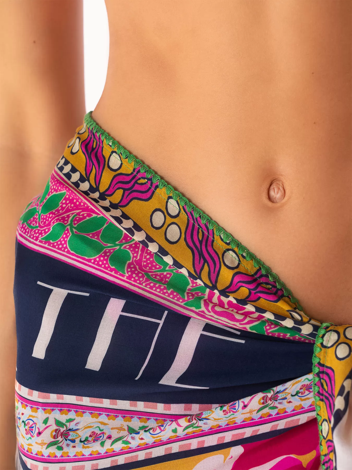 Granatowy, różowy, wielobarwny Pareo plażowe Maaji Cerise Bouquet PT2079CP - zdjęcie 7