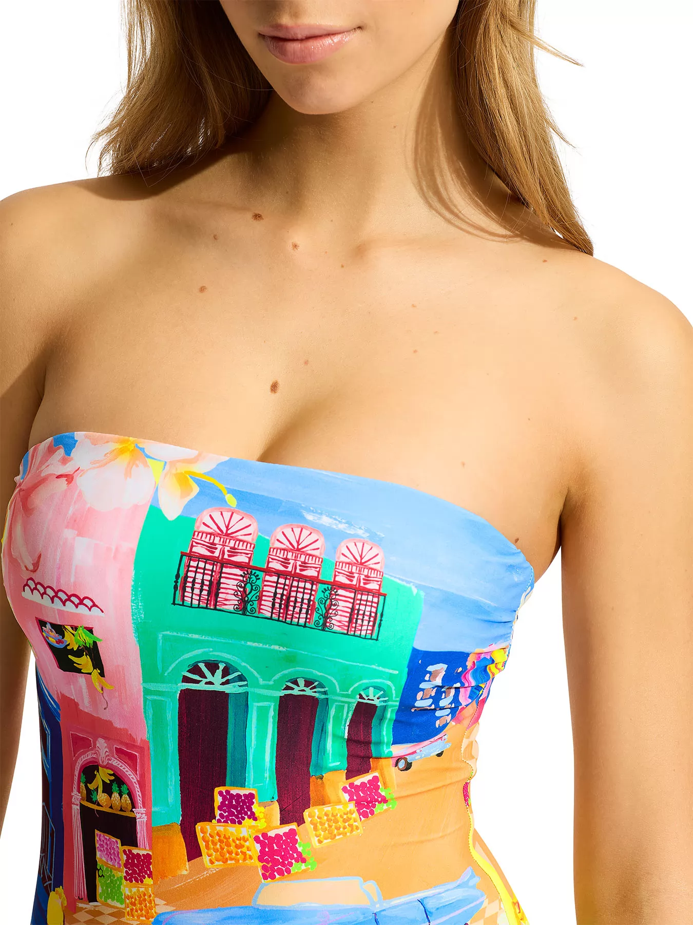 Niebieski, pomarańczowy, wielobarwny Kostium kąpielowy Seafolly Cuba 11117DD231 - zdjęcie 3