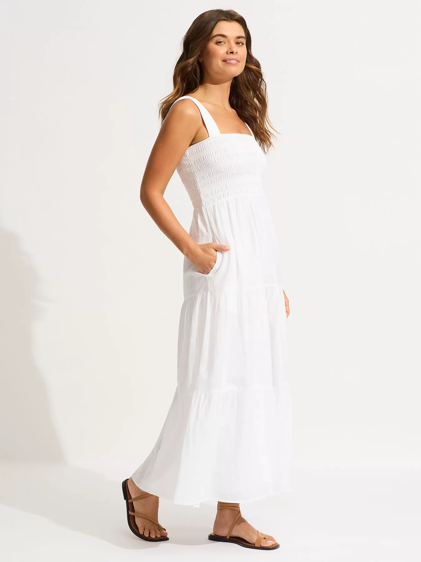 Biały Sukienka plażowa Seafolly Faithful 54865-DR - zdjęcie 3