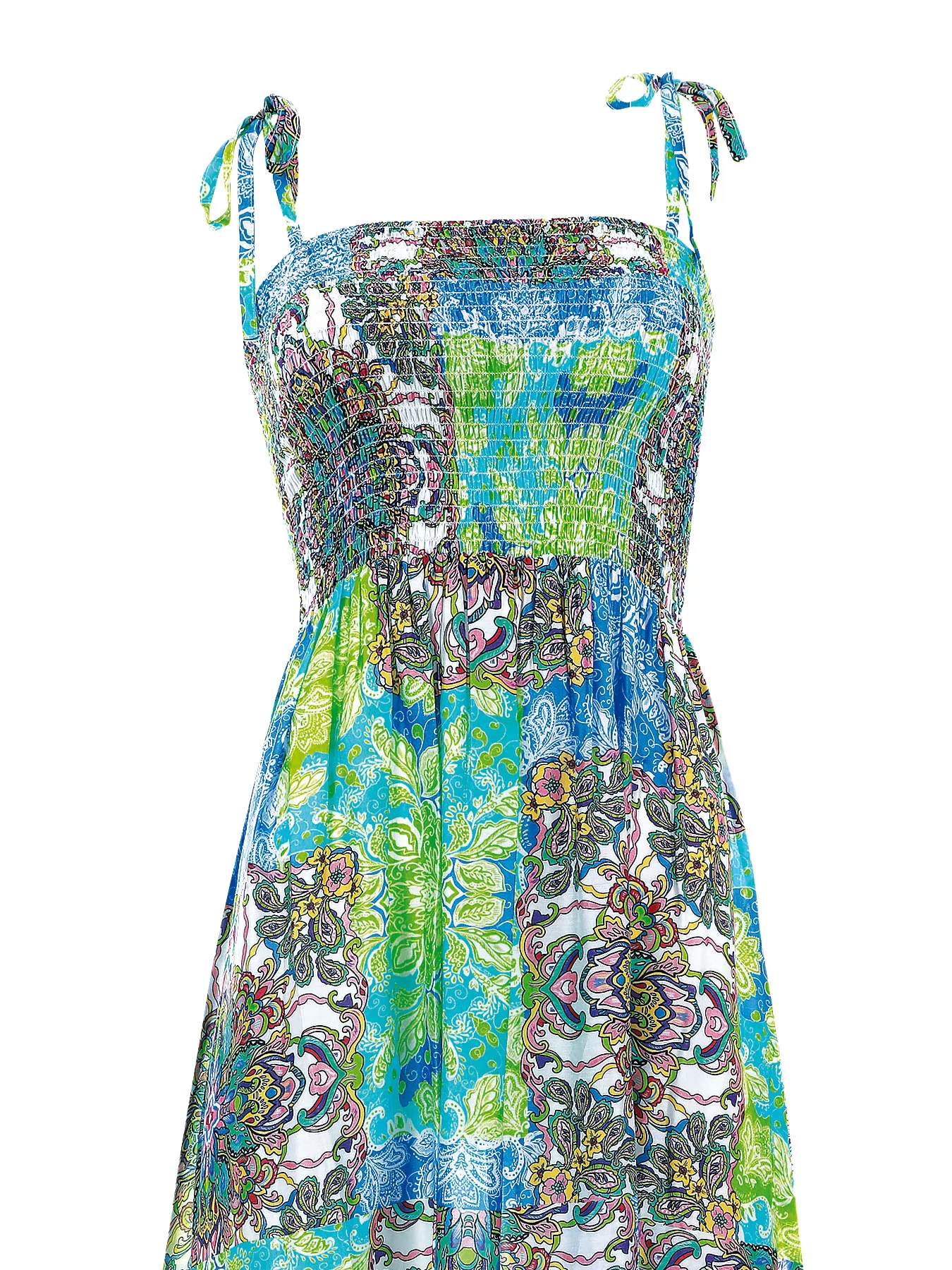 Niebieski, wielobarwny, zielony Sukienka plażowa Opera 63303 - zdjęcie 3