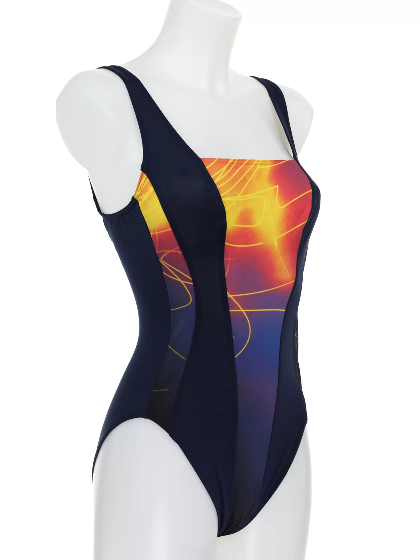 Granatowy, pomarańczowy, wielobarwny Kostium kąpielowy Sunmarin 12064 - zdjęcie 3