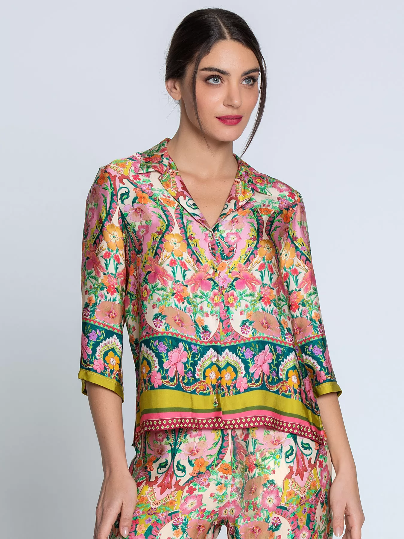 Różowy, wielobarwny, zielony Top damski Lise Charmel Libertine en Fleurs ALJ5139 - zdjęcie 1