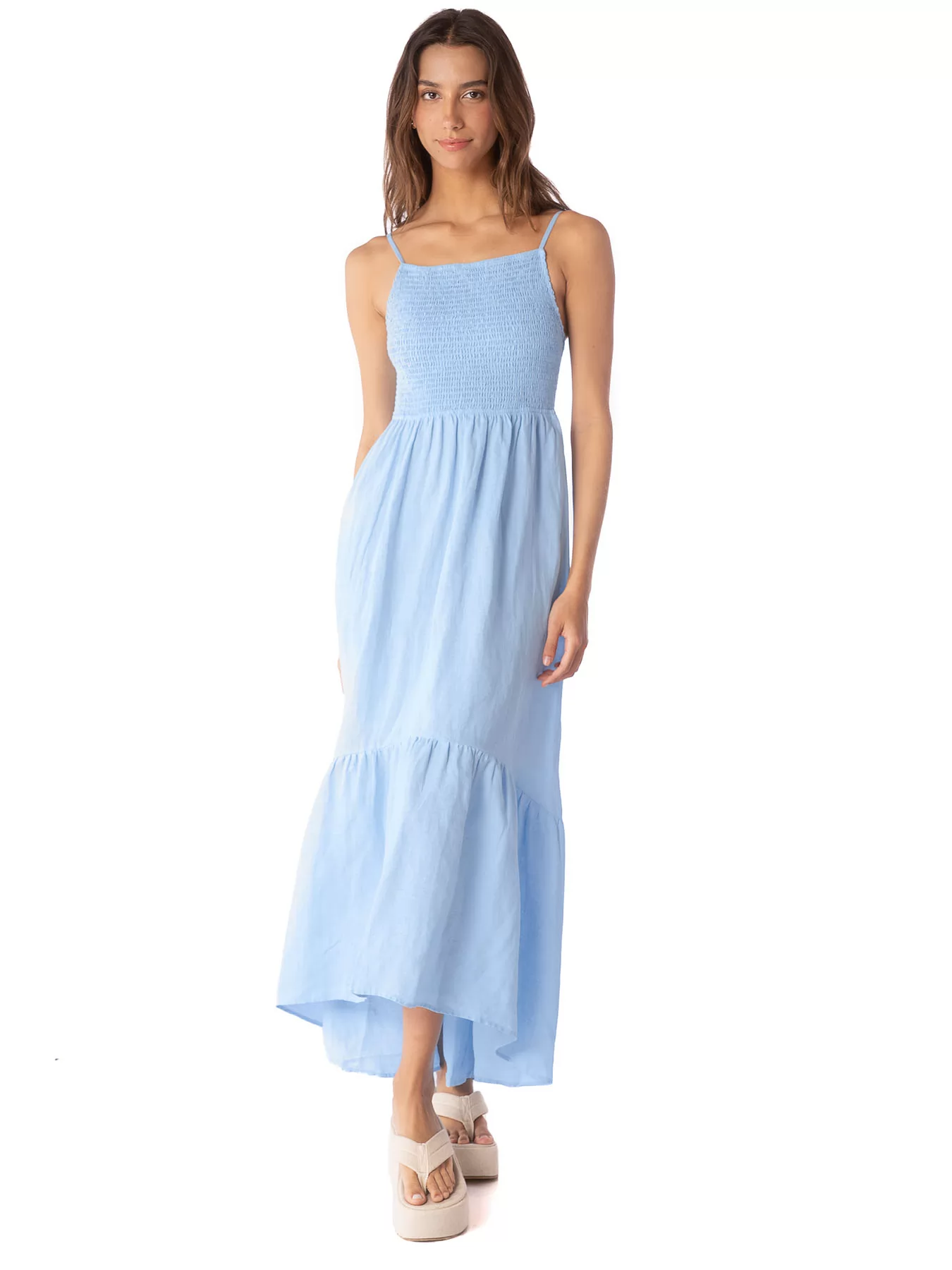 Niebieski Lniana sukienka plażowa Maaji Isadora PT2123CL - zdjęcie 1