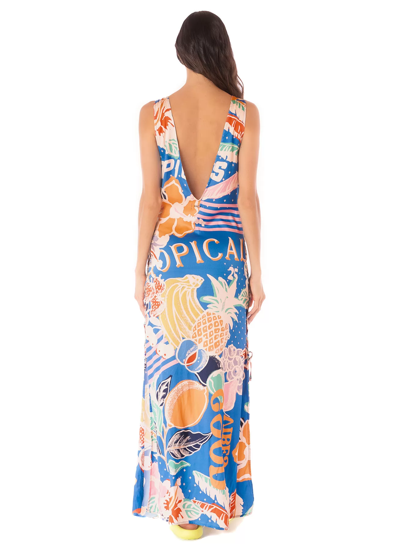 Niebieski, pomarańczowy, wielobarwny Sukienka plażowa Maaji Tropical Bliss PT2648CL - zdjęcie 2