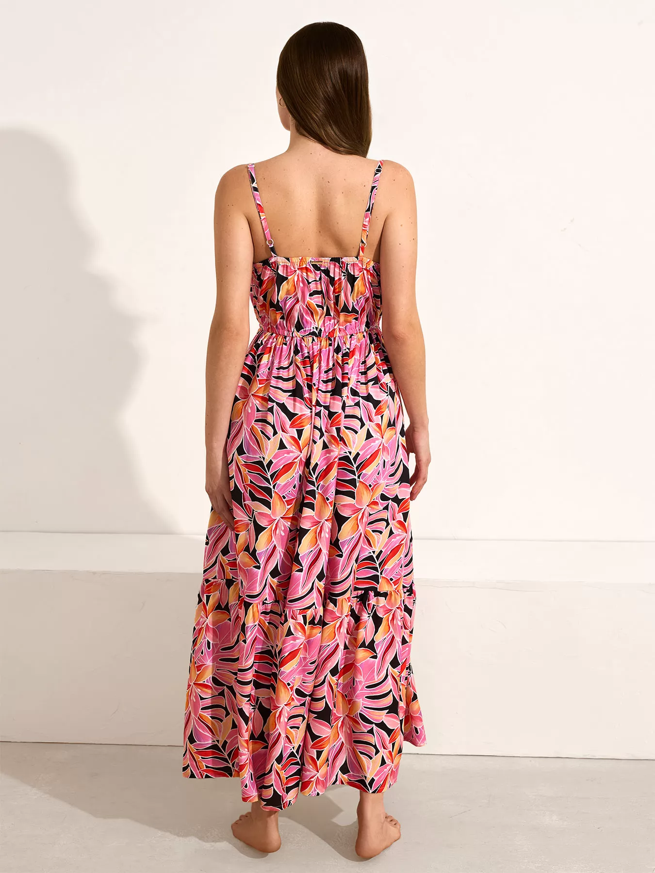 Różowy, wielobarwny Sukienka plażowa Selmark BM196 - zdjęcie 2