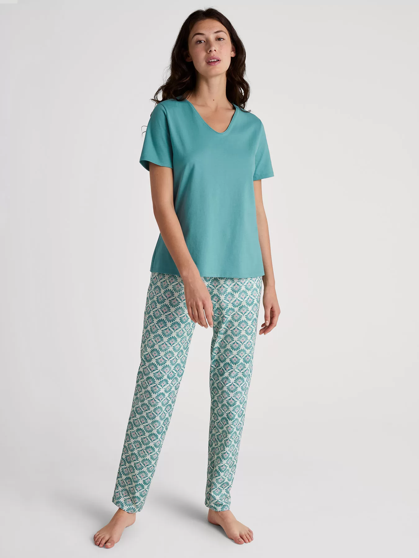 Zielony Spodnie od piżamy Calida Favourites Botanic 29148 - zdjęcie 3