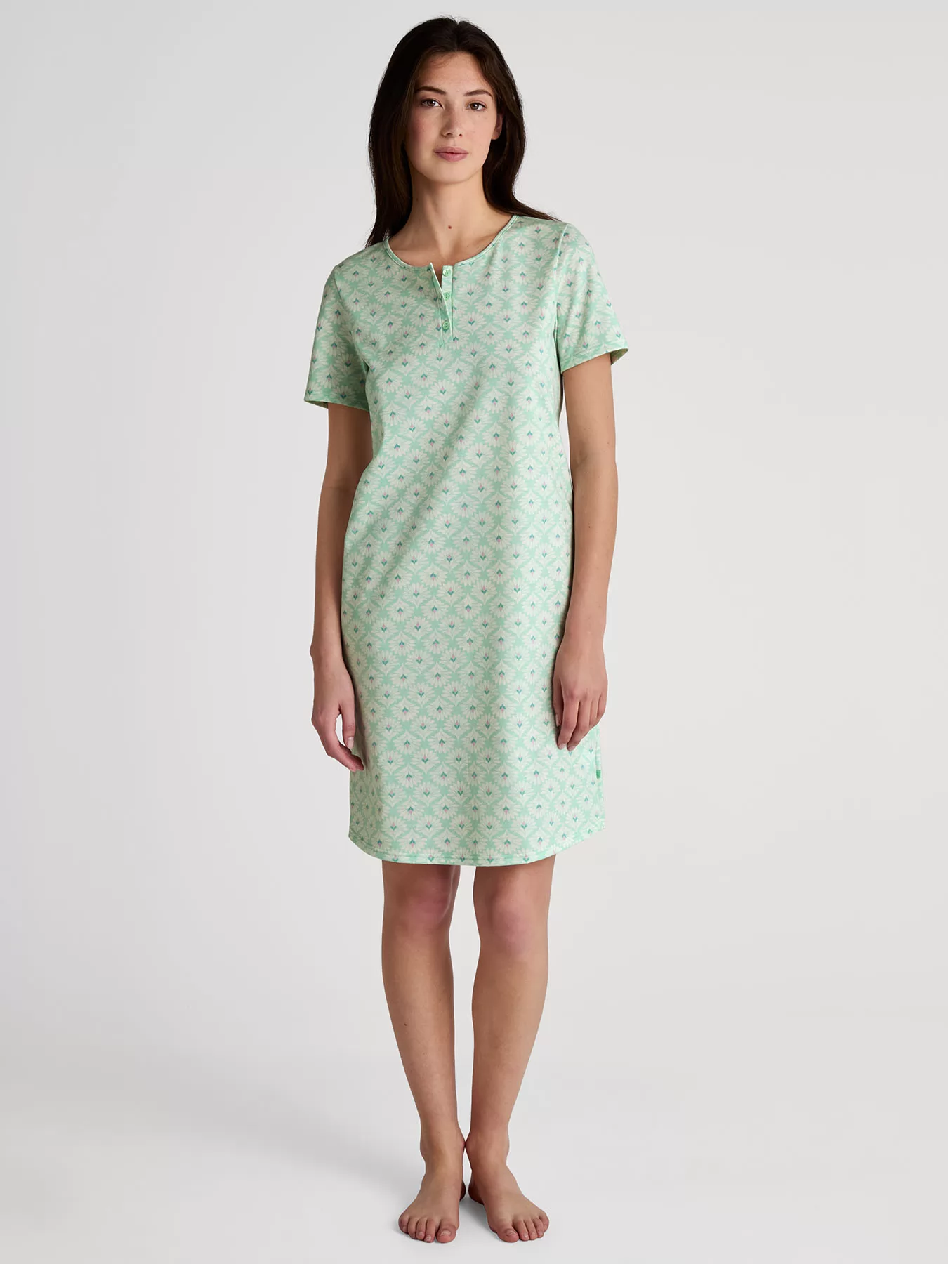 Zielony Koszula nocna Calida Flower Nights 36054 - zdjęcie 1