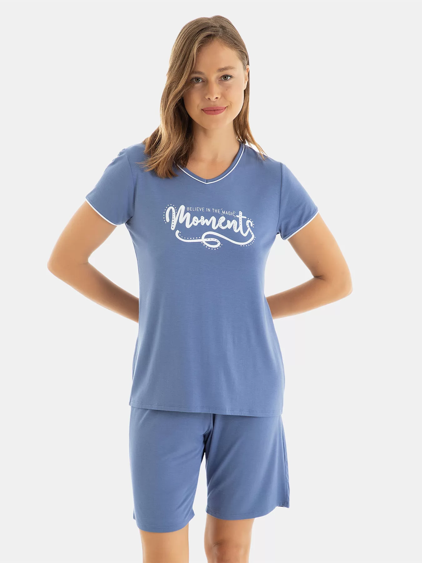 Niebieski Piżama damska Massana Bamboo 251251 - zdjęcie 1