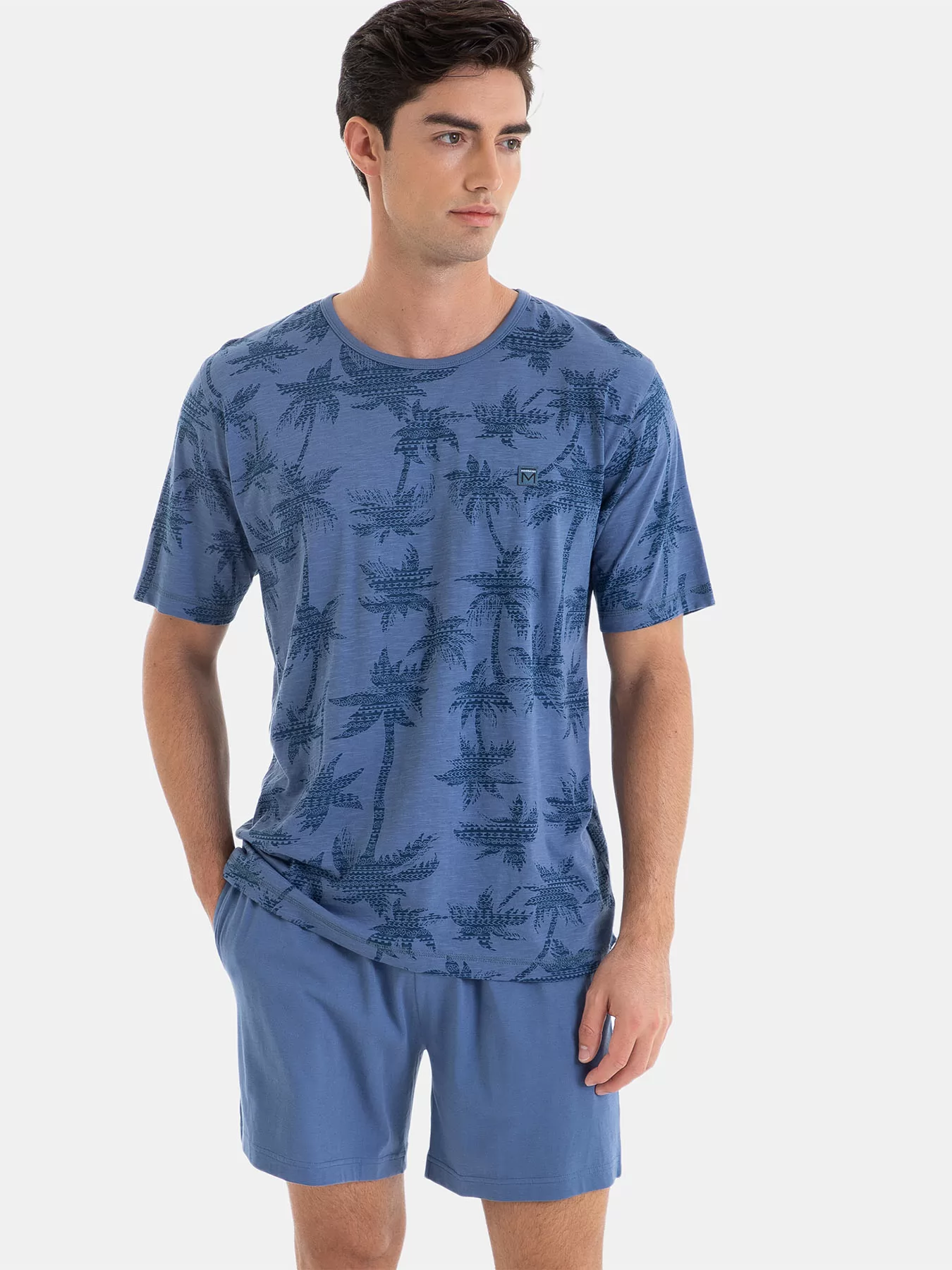 Niebieski Piżama męska Massana 251304 - zdjęcie 1