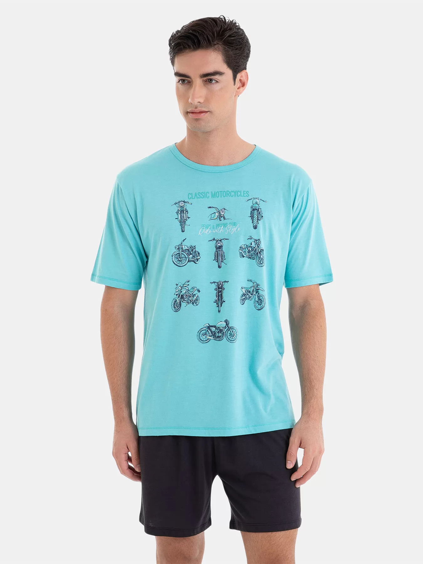 Czarny, niebieski Piżama męska Massana 251318 - zdjęcie 1