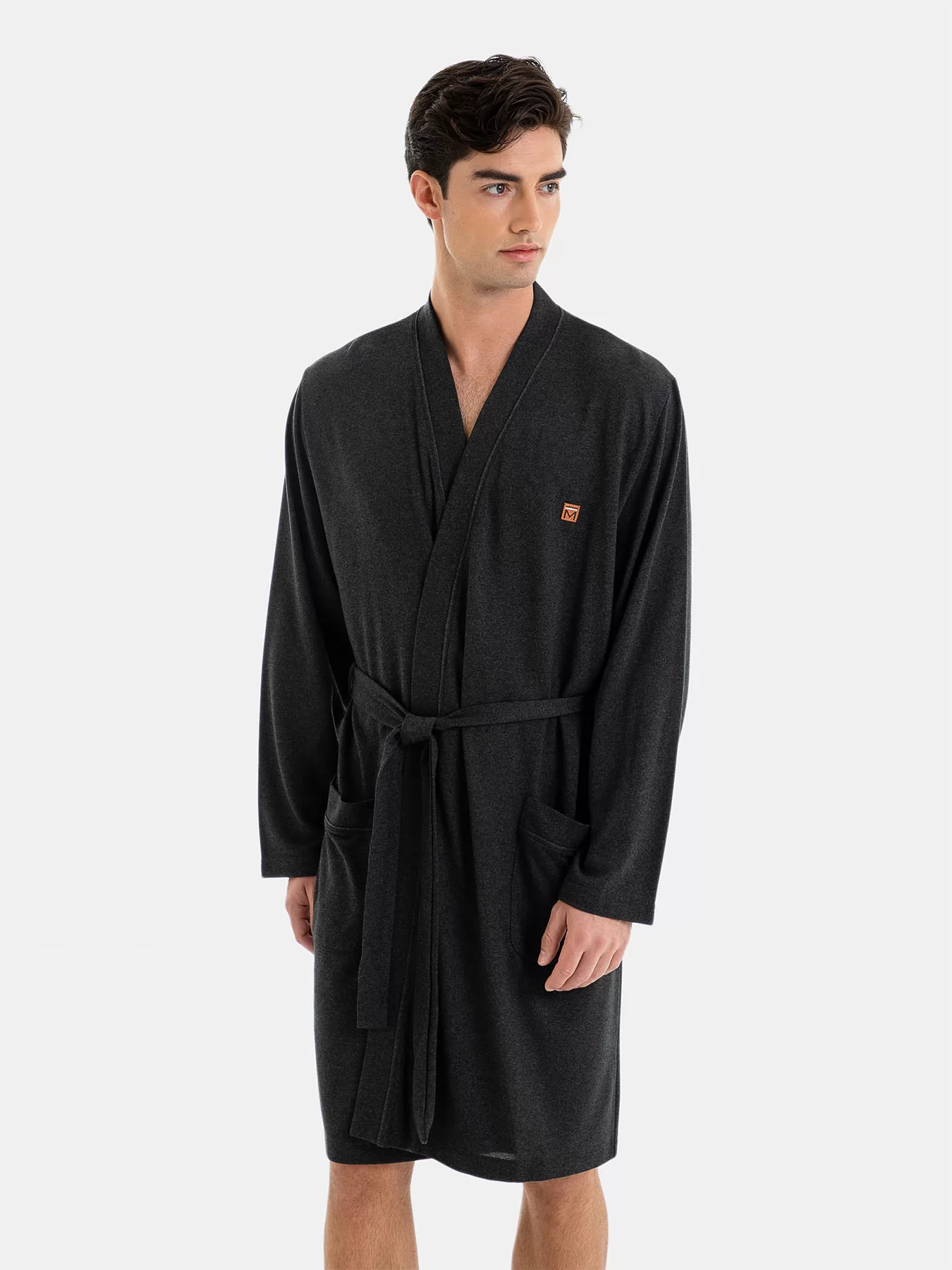 Antracytowy Szlafrok męski Massana 256325 - zdjęcie 1