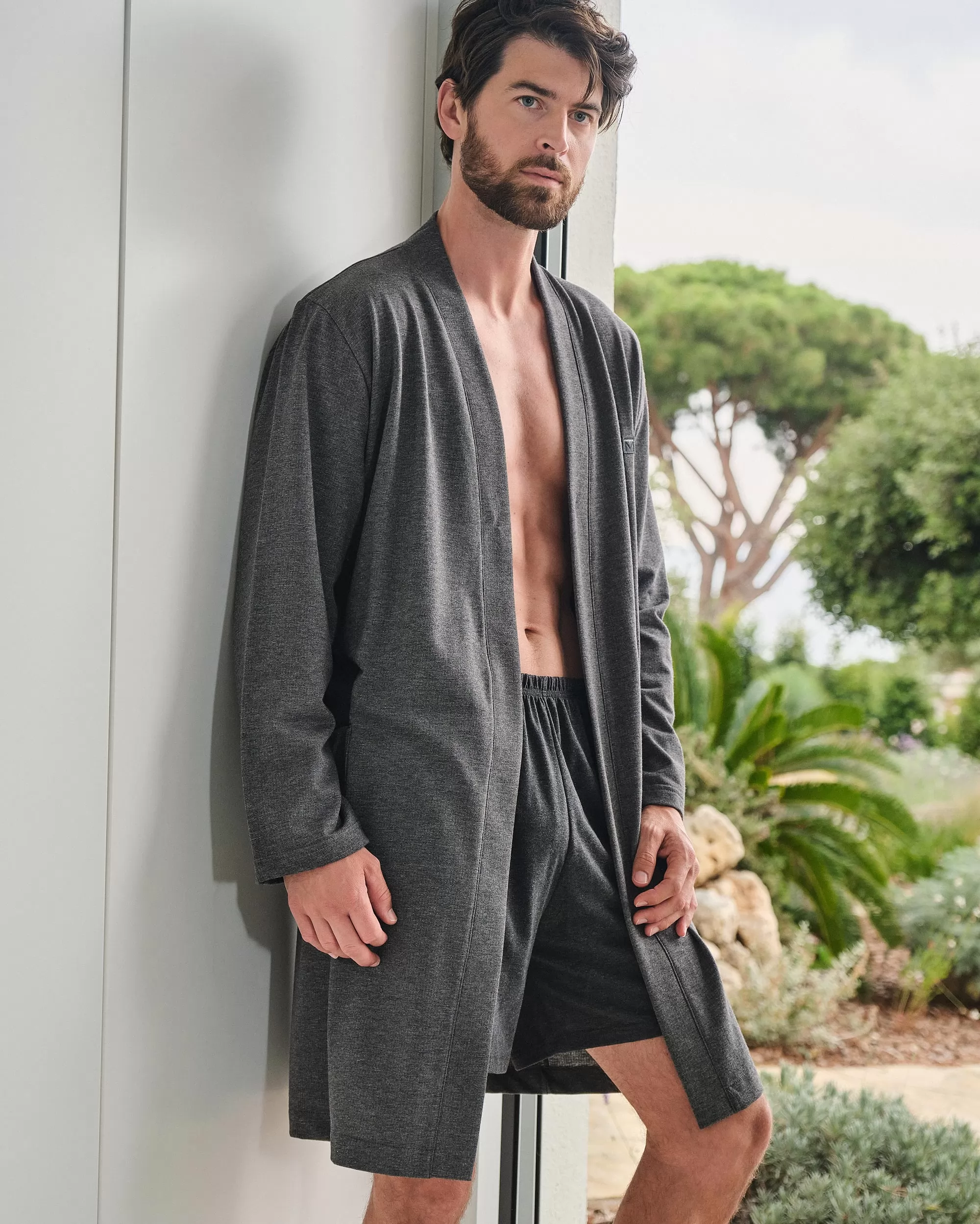 Antracytowy Szlafrok męski Massana 256334 - zdjęcie 1