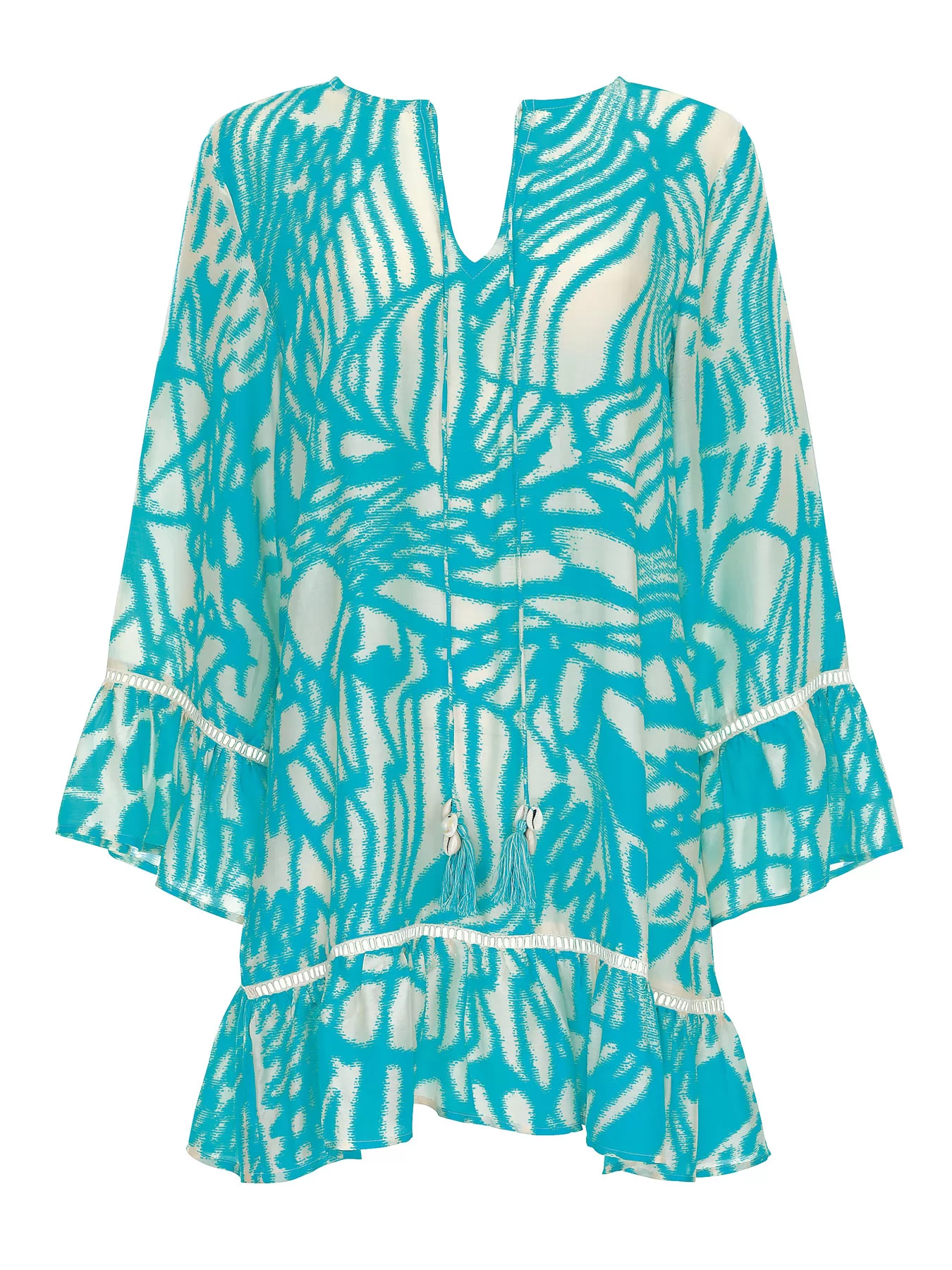 Kremowy, niebieski Tunika plażowa Opera 63681 - zdjęcie 1