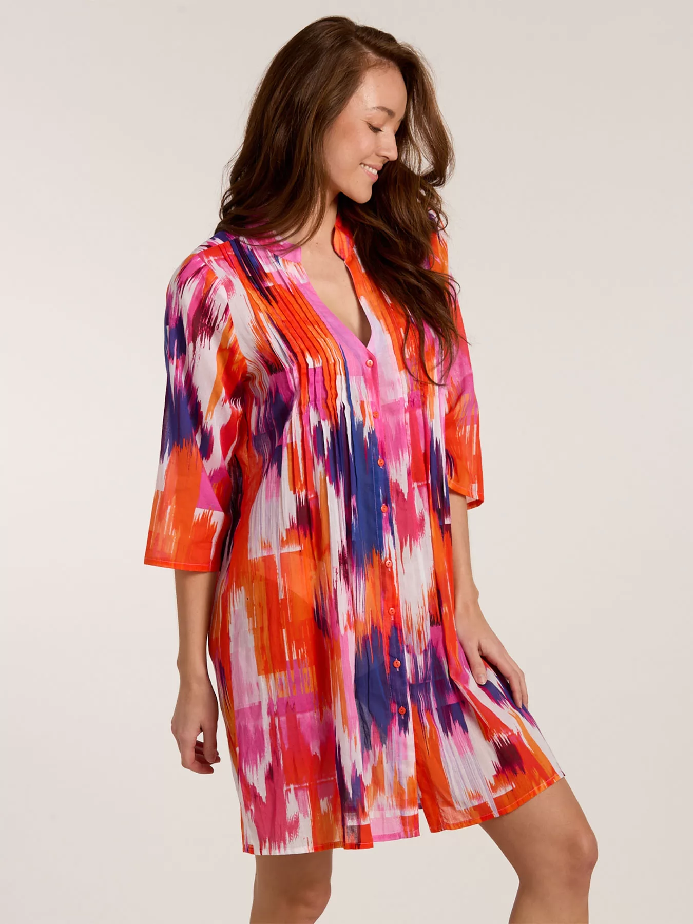 Pomarańczowy, różowy, wielobarwny Koszula plażowa Sunflair 73801 - zdjęcie 1