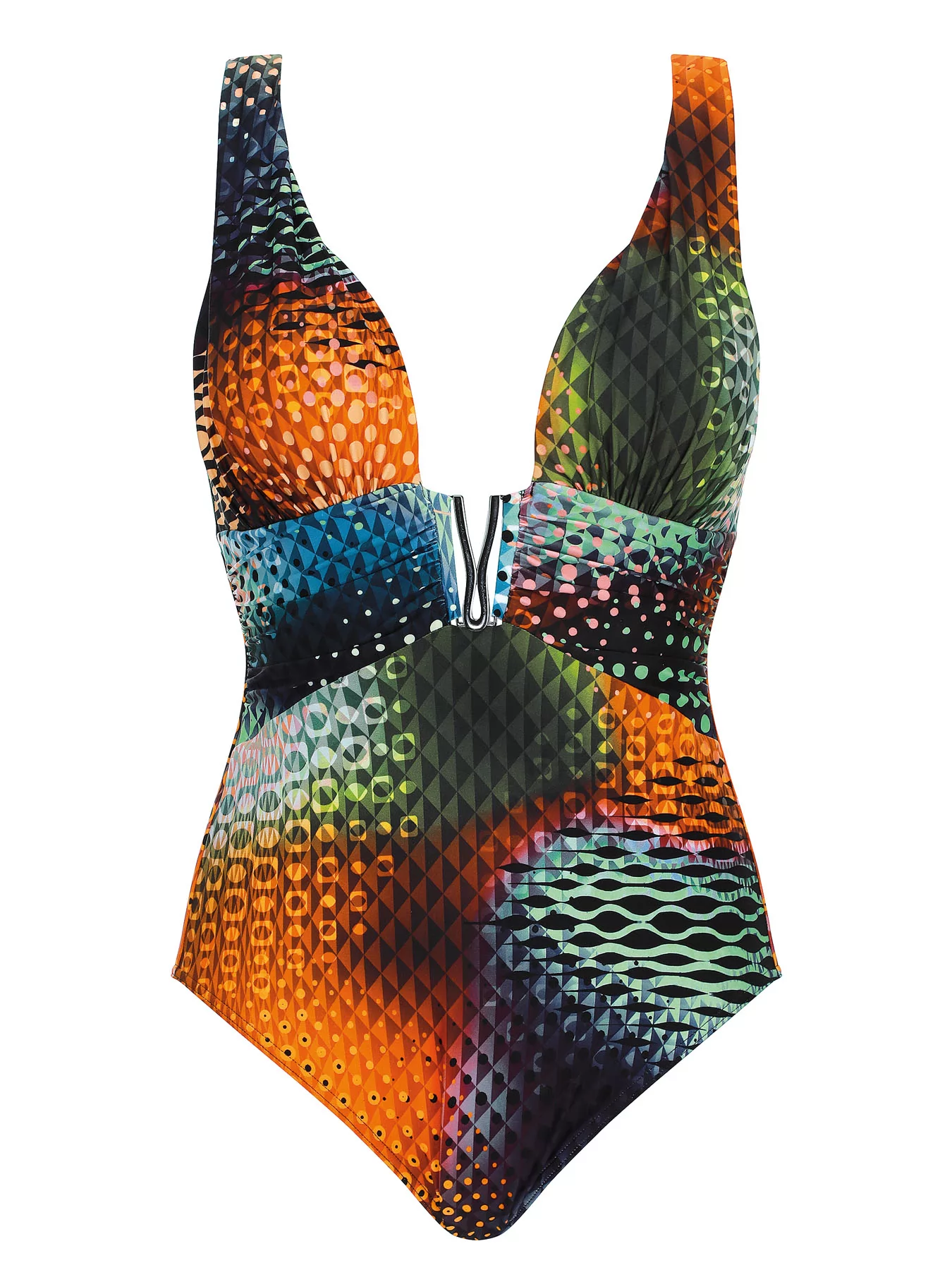 Pomarańczowy, wielobarwny, zielony Kostium kąpielowy Opera 62611 - zdjęcie 4