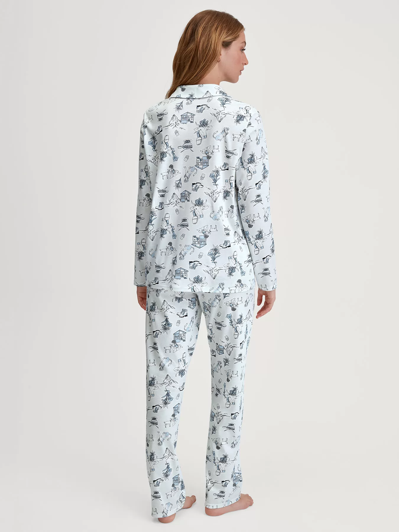 Niebieski Piżama damska Calida Swiss Resort 44857 - zdjęcie 2