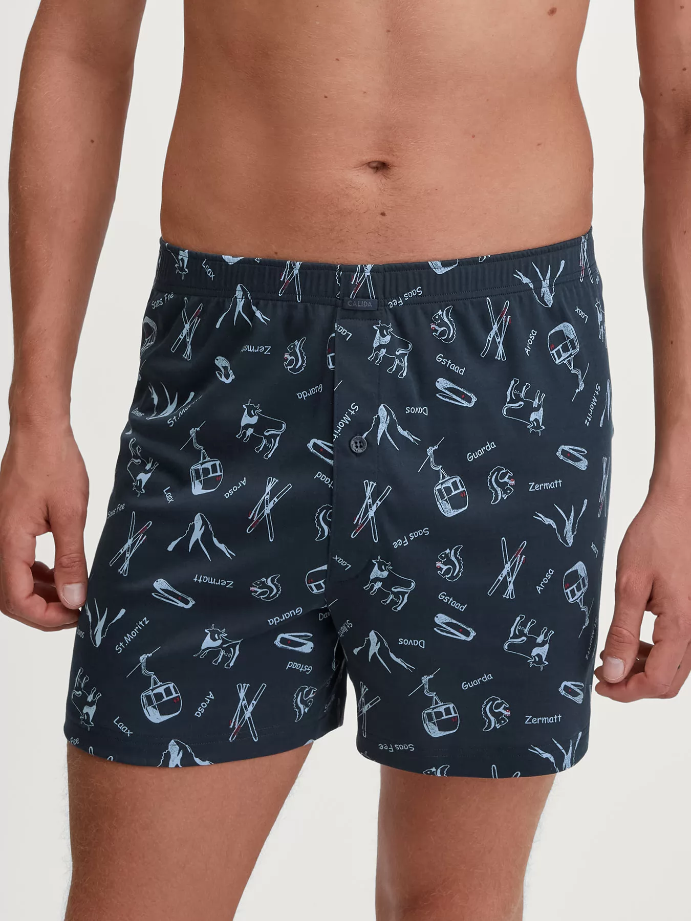 Granatowy Bokserki męskie Calida Swiss Resort 24284 - zdjęcie 1