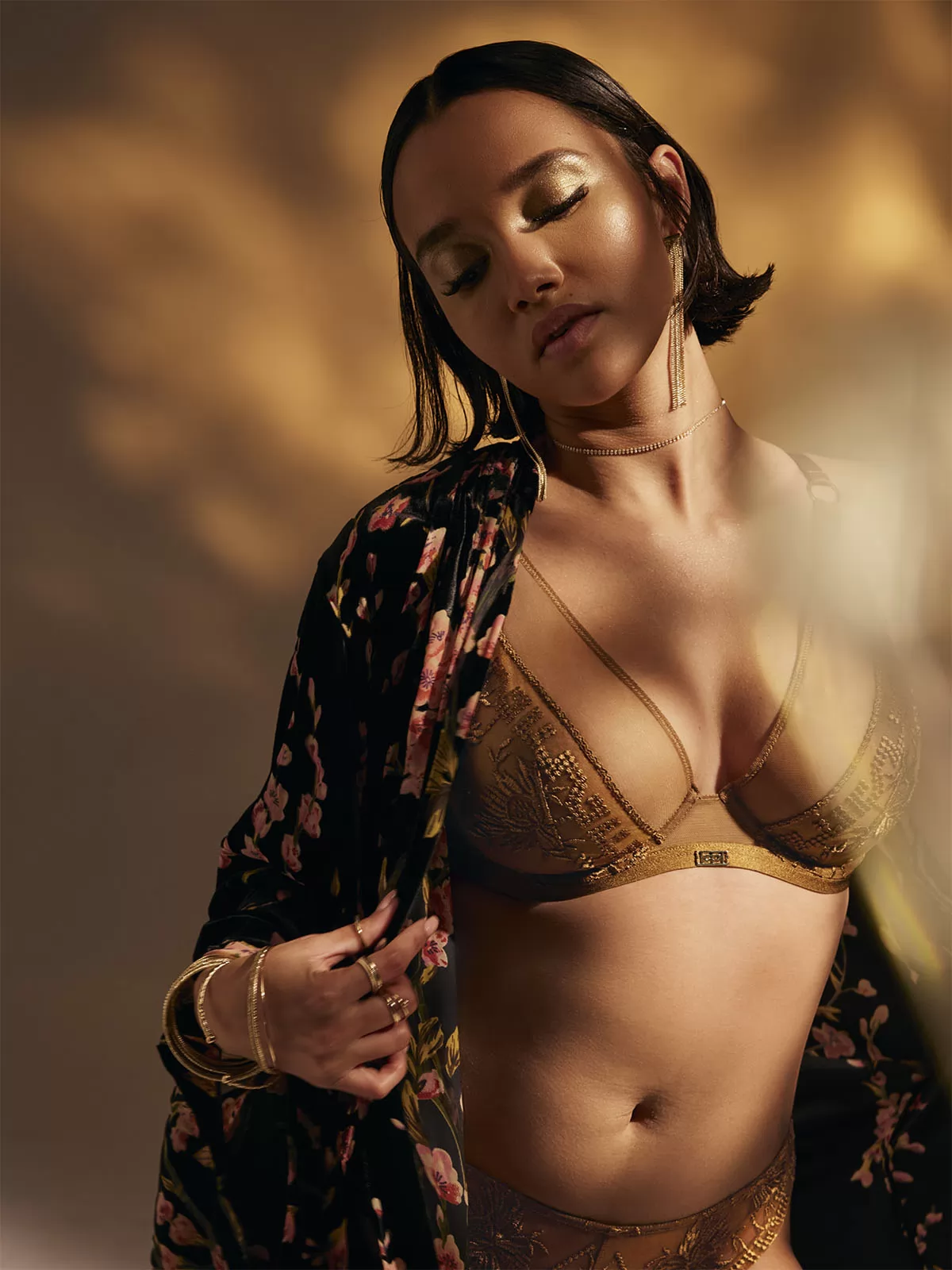 Złoty Biustonosz triangle Aubade Rules of Attraction 4BF12 - zdjęcie 7