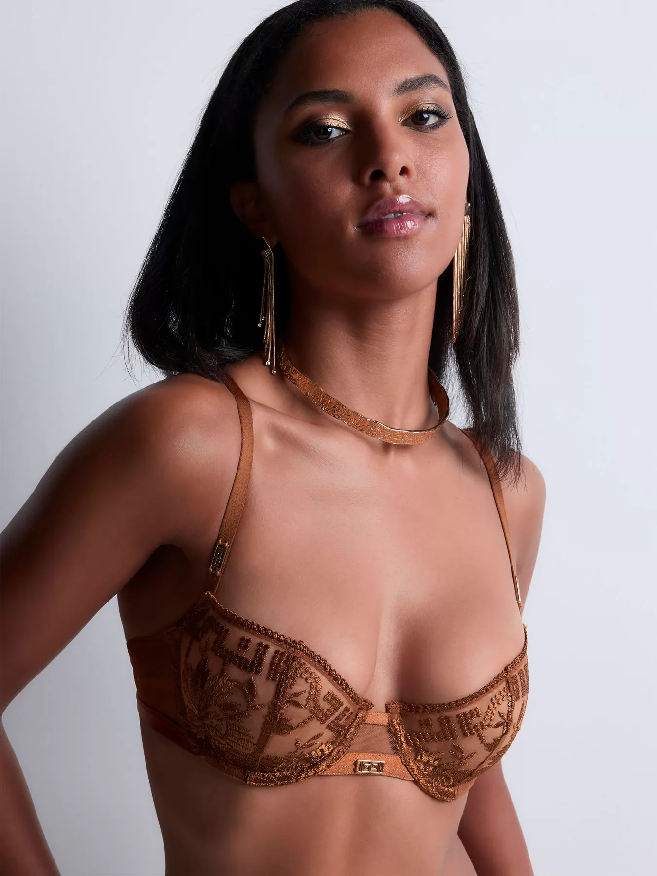 Złoty Biustonosz balkonetka Aubade Rules of Attraction 4BF14 - zdjęcie 3