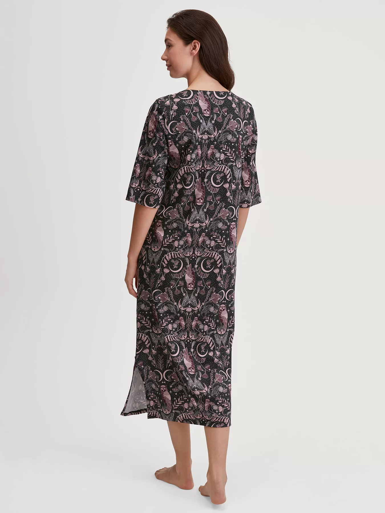 Czarny, wielobarwny Jedwabna koszula nocna Calida Favourites Seduction 30933 - zdjęcie 2