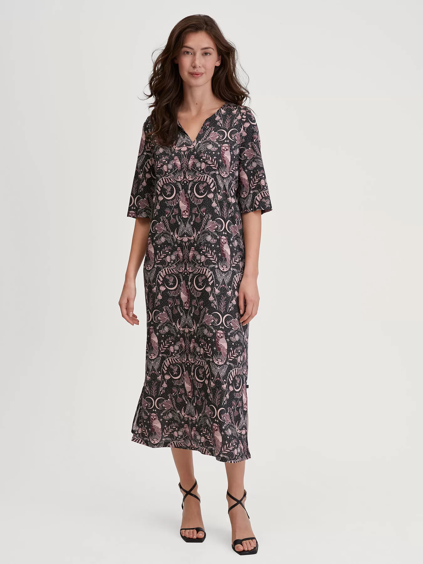 Czarny, wielobarwny Jedwabna koszula nocna Calida Favourites Seduction 30933 - zdjęcie 5