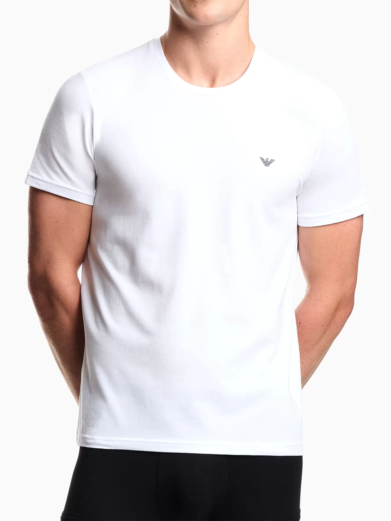 Biały, granatowy Koszulka męska 2PACK Emporio Armani M000391AF10776 - zdjęcie 1