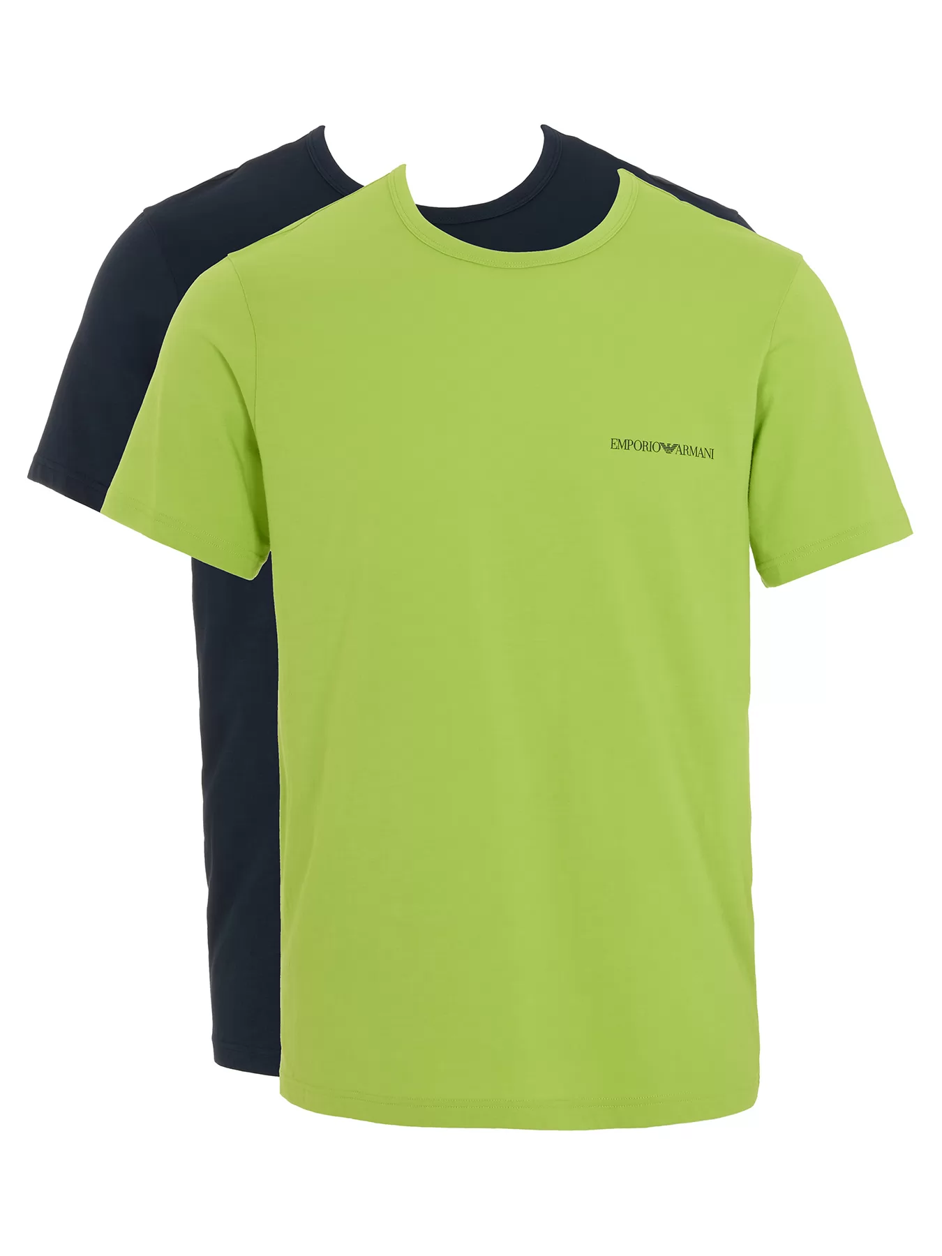 Granatowy, zielony Koszulka męska 2PACK Emporio Armani M000391AF10800 - zdjęcie 2