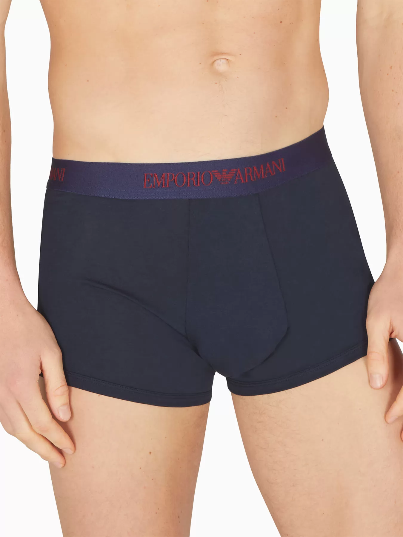 Czerwony, granatowy Bokserki męskie 3PACK Emporio Armani M000260AF10800 - zdjęcie 3