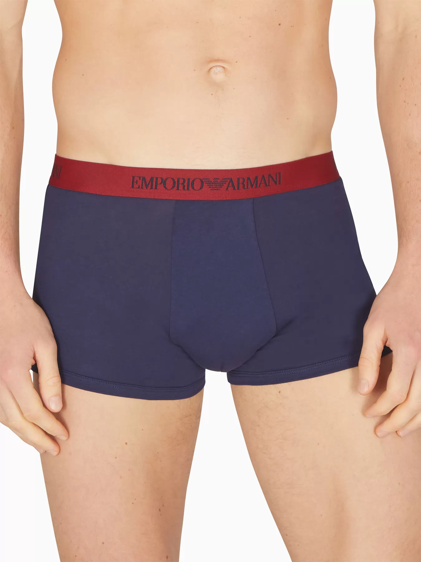 Czerwony, granatowy Bokserki męskie 3PACK Emporio Armani M000260AF10800 - zdjęcie 4