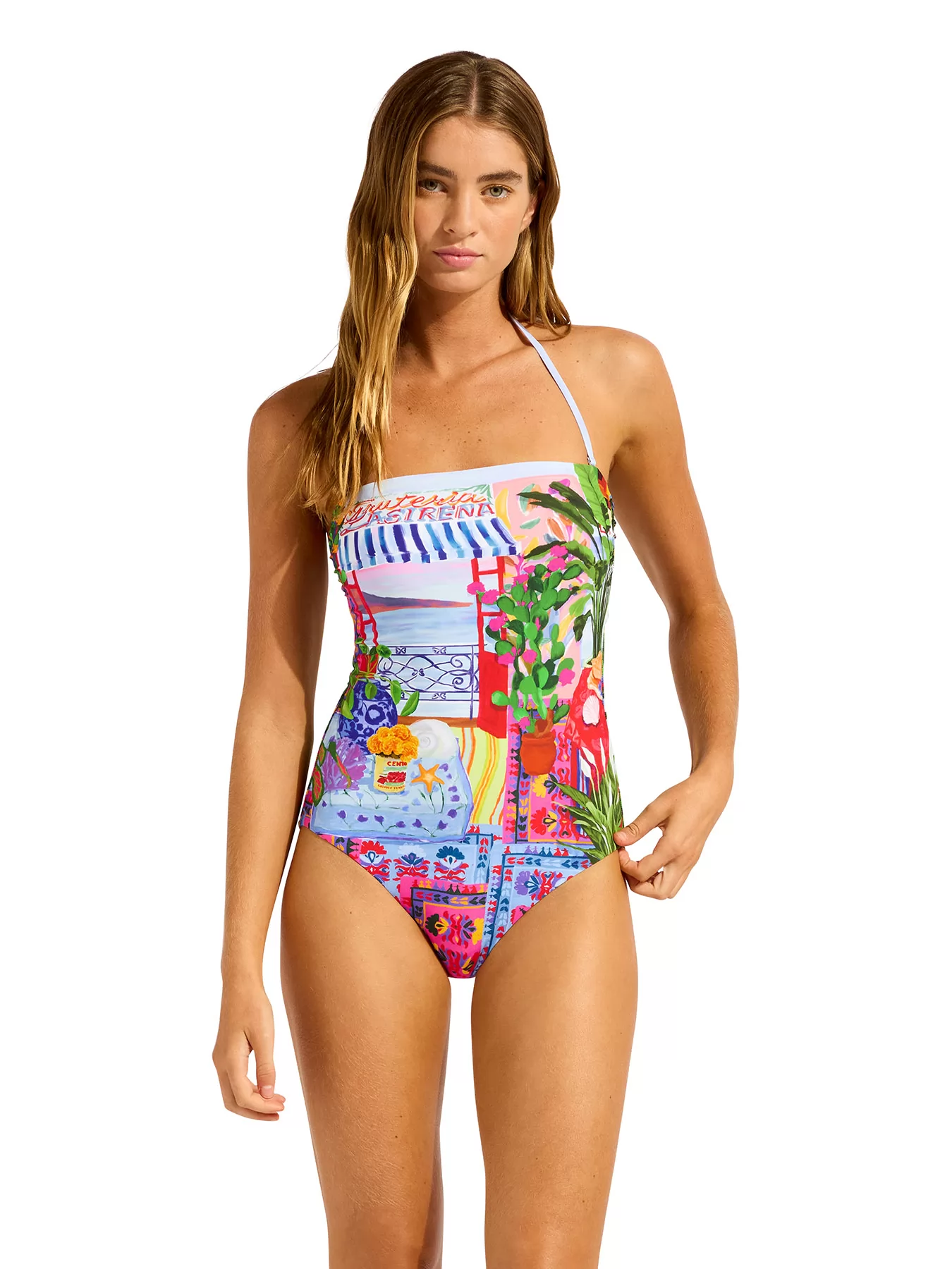 Niebieski, wielobarwny, zielony Kostium kąpielowy Seafolly La Boca 11099-286 - zdjęcie 4