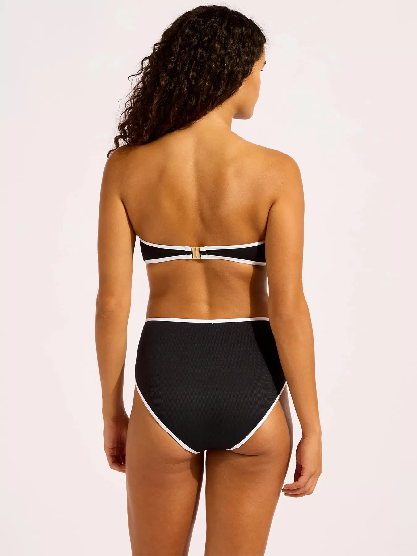 Biały, czarny Dół od bikini wysokie Seafolly Beach Bound 40646-072 - zdjęcie 2