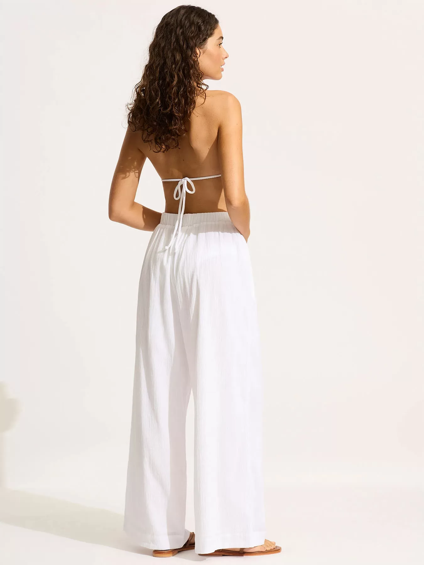 Biały Spodnie plażowe Seafolly Beach Edit 55430-PA - zdjęcie 2