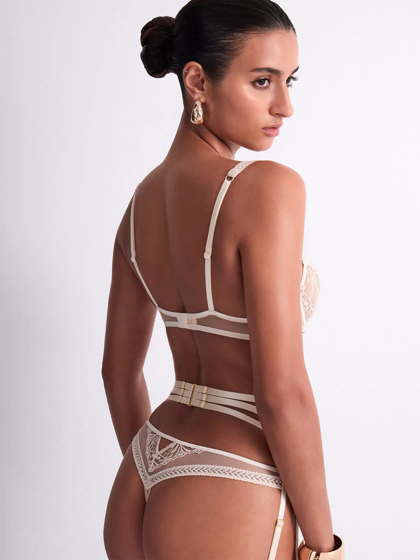 Beżowy Biustonosz balkonetka Aubade Iconic Calypso 6CF14 - zdjęcie 7