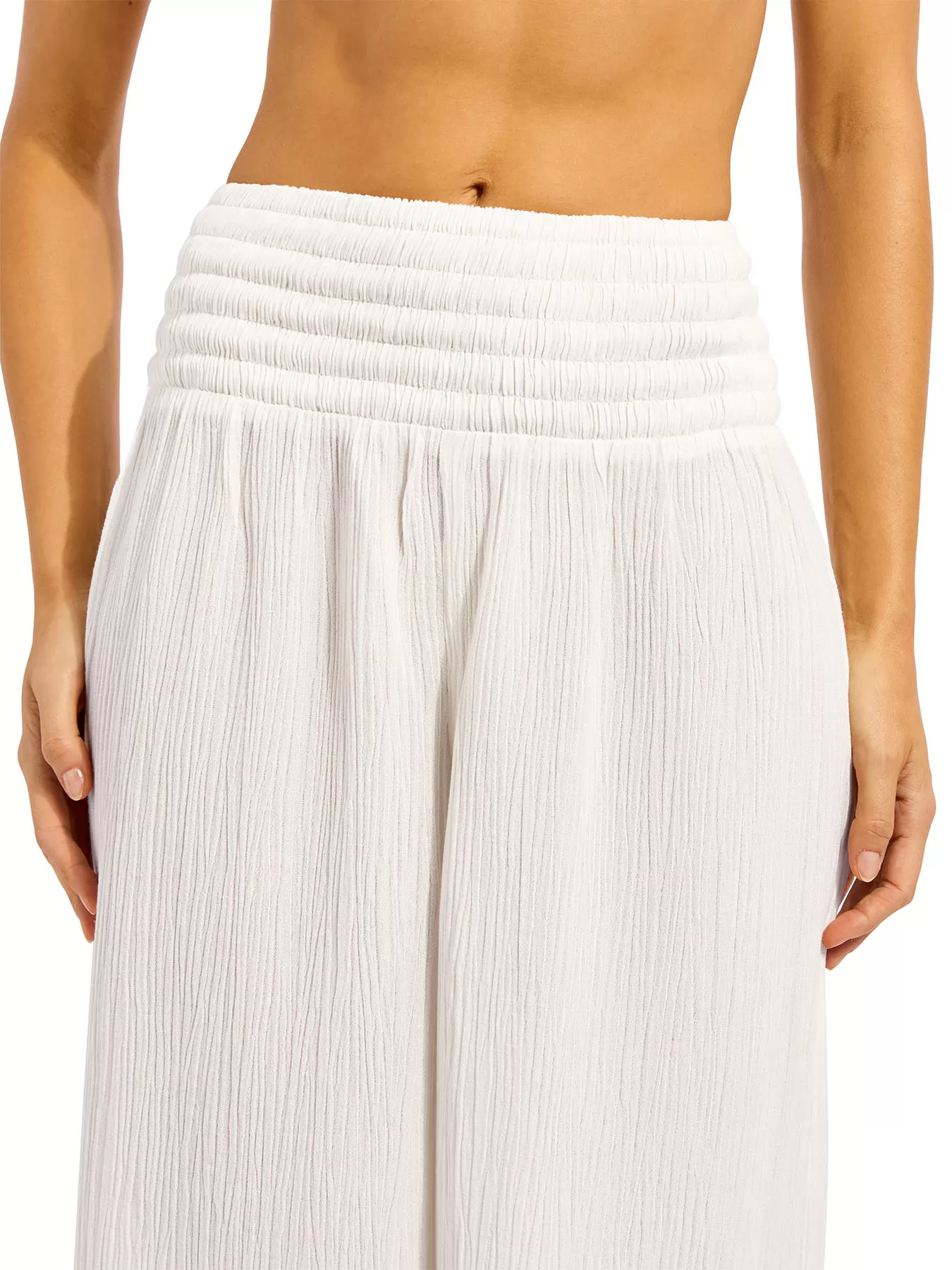 Kremowy Spodnie plażowe Seafolly Beach Edit 55699-PA - zdjęcie 3