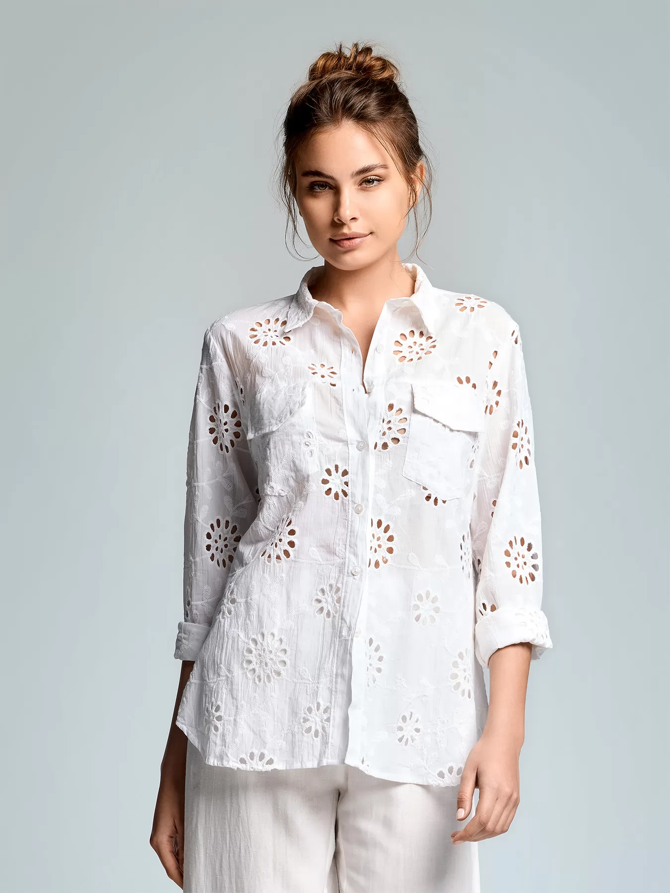 Biały Koszula damska Iconique Blake 26-005 - zdjęcie 3