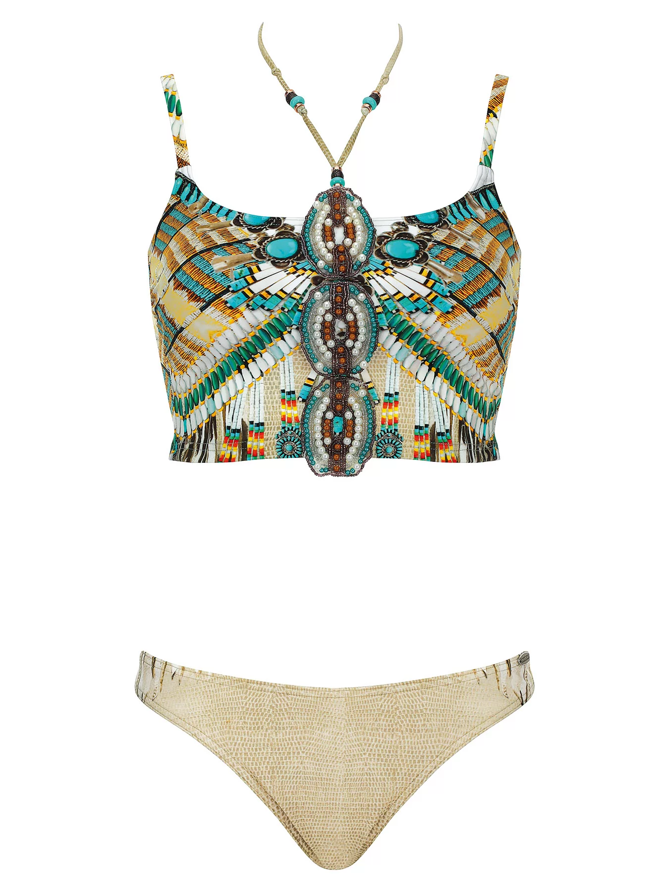 Beżowy, wielobarwny Kostium kąpielowy Sunflair 71033 - zdjęcie 1