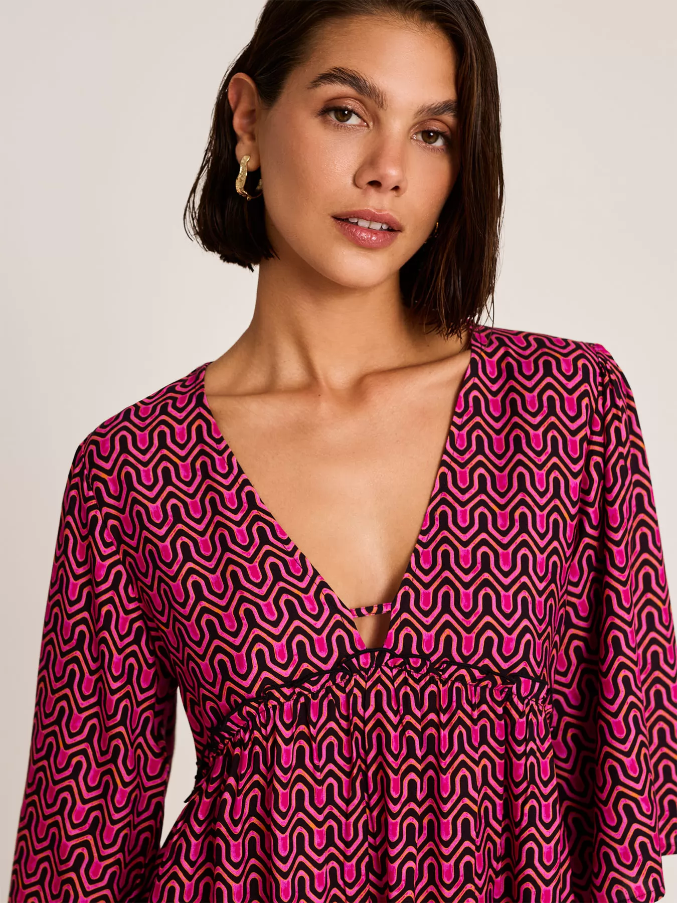 Różowy Sukienka plażowa Selmark BN598 - zdjęcie 3