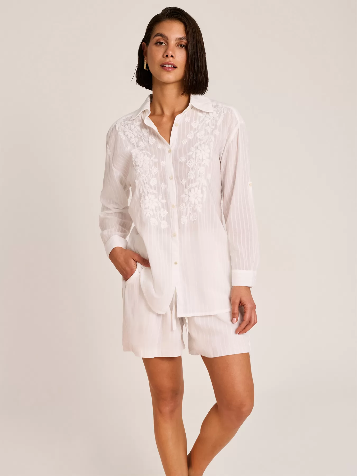 Biały Komplet plażowy Selmark BC276 - zdjęcie 4